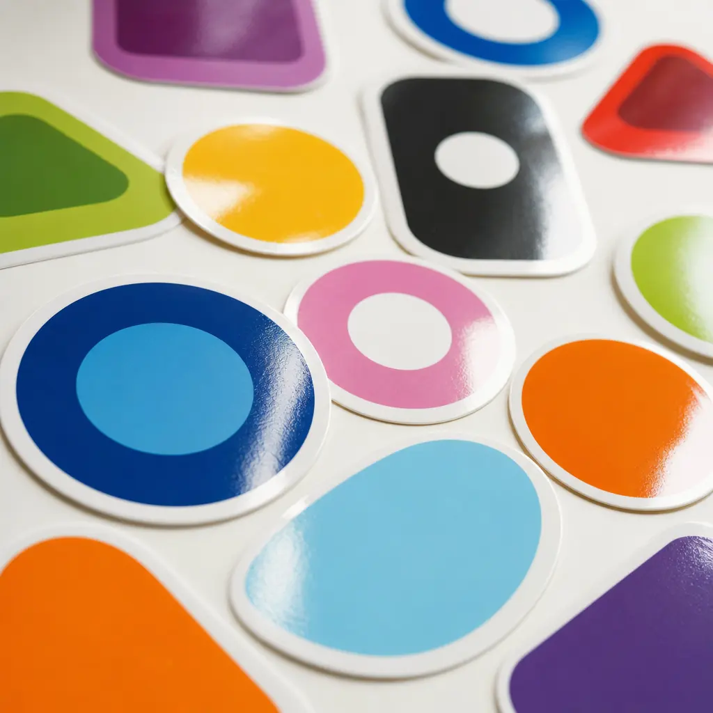 Die-cut nalepnice na radnom stolu